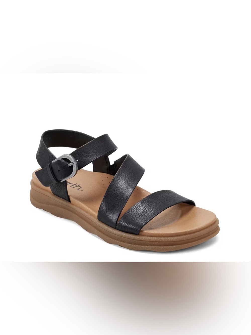 Earth Lainey Casual Strappy Flat Sandals Black Size 10